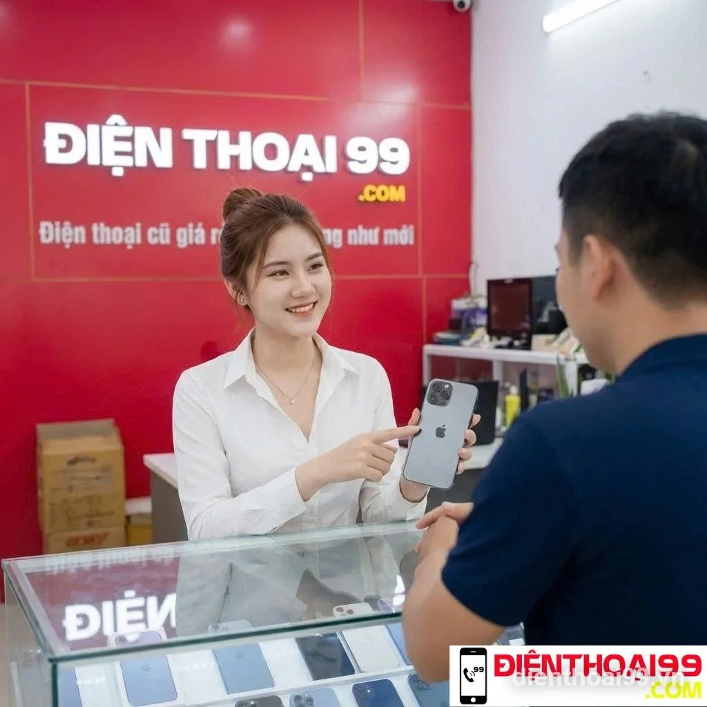 Nhân viên Điện Thoại 99 tư vấn khách hàng mua điện thoại tại Đà Nẵng