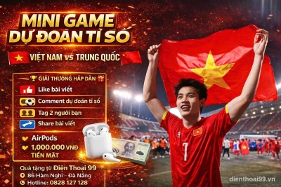 Banner khuyến mãi mini game dự đoán tỉ số nhận quà từ Điện Thoại 99 Đà Nẵng.