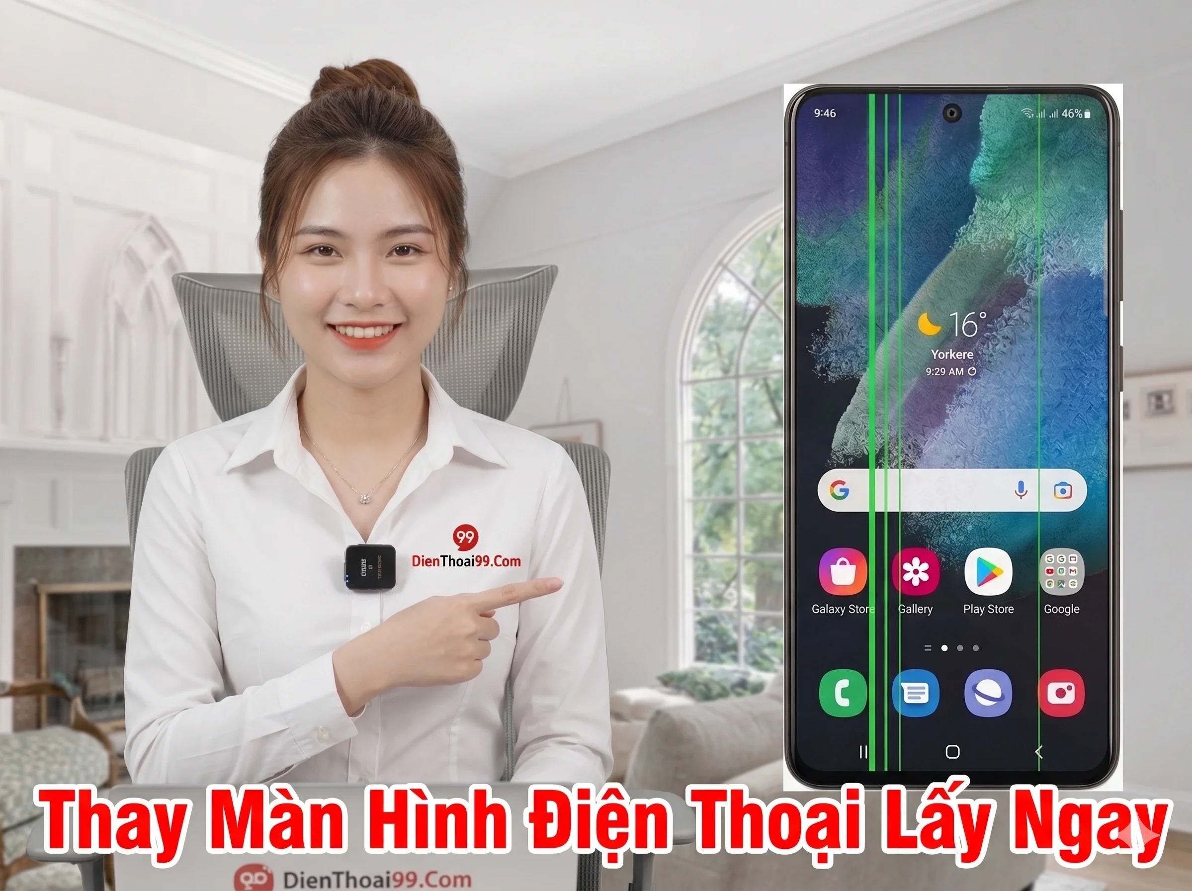 Nhân viên Điện Thoại 99 giới thiệu dịch vụ thay màn hình điện thoại lấy ngay tại Đà Nẵng
