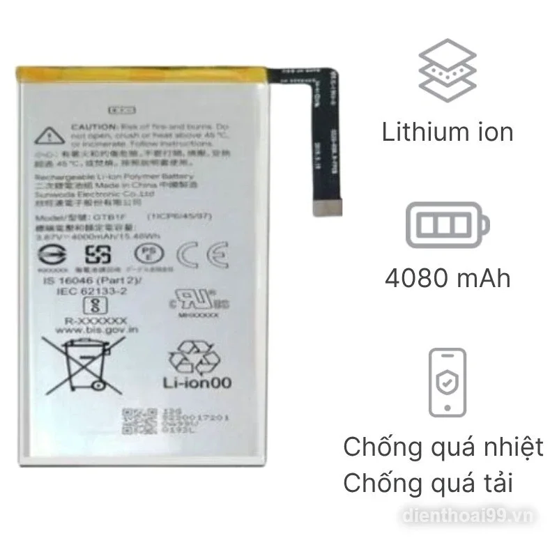 Pin Google Pixel 4a zin chính hãng dung lượng 4080mAh, chống quá nhiệt tại Điện Thoại 99 Đà Nẵng