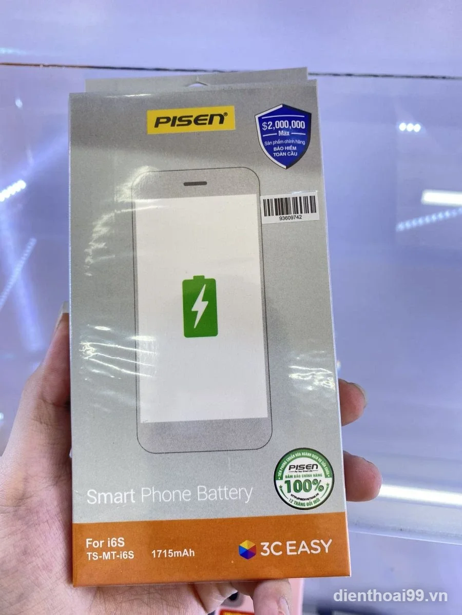 Pin Pisen iPhone 6S chính hãng giá rẻ tại Điện Thoại 99 Đà Nẵng