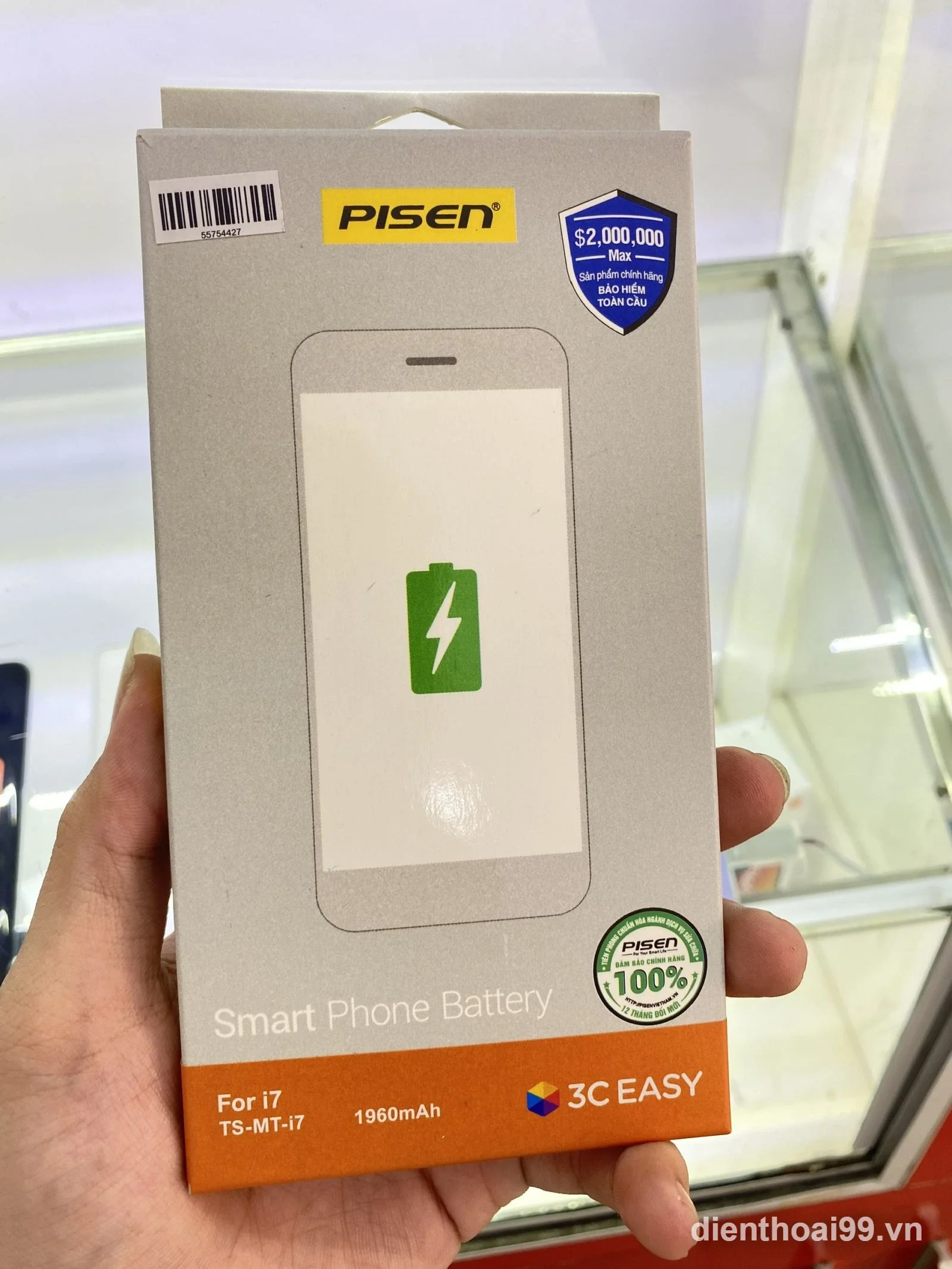 Pin Pisen iPhone 7 chính hãng tại Điện Thoại 99 Đà Nẵng