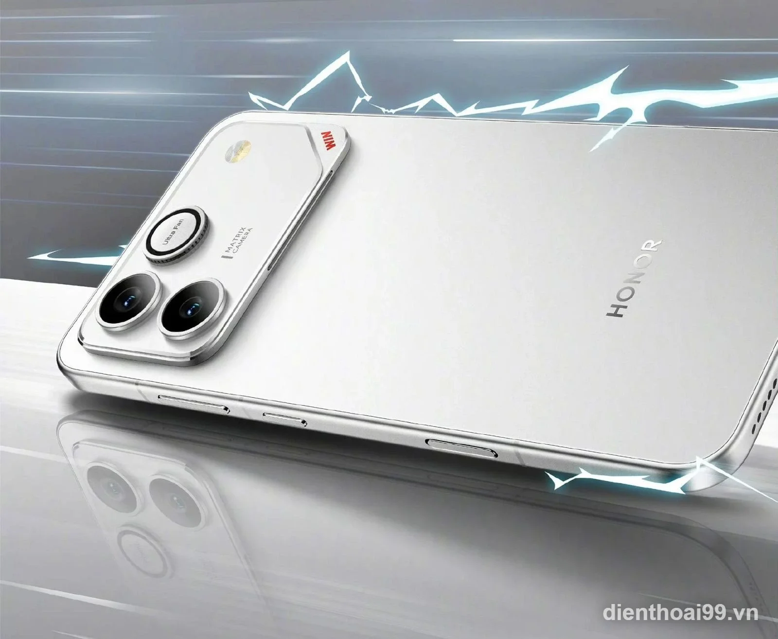Điện thoại Honor màu trắng với cụm camera sau độc đáo tại Điện Thoại 99