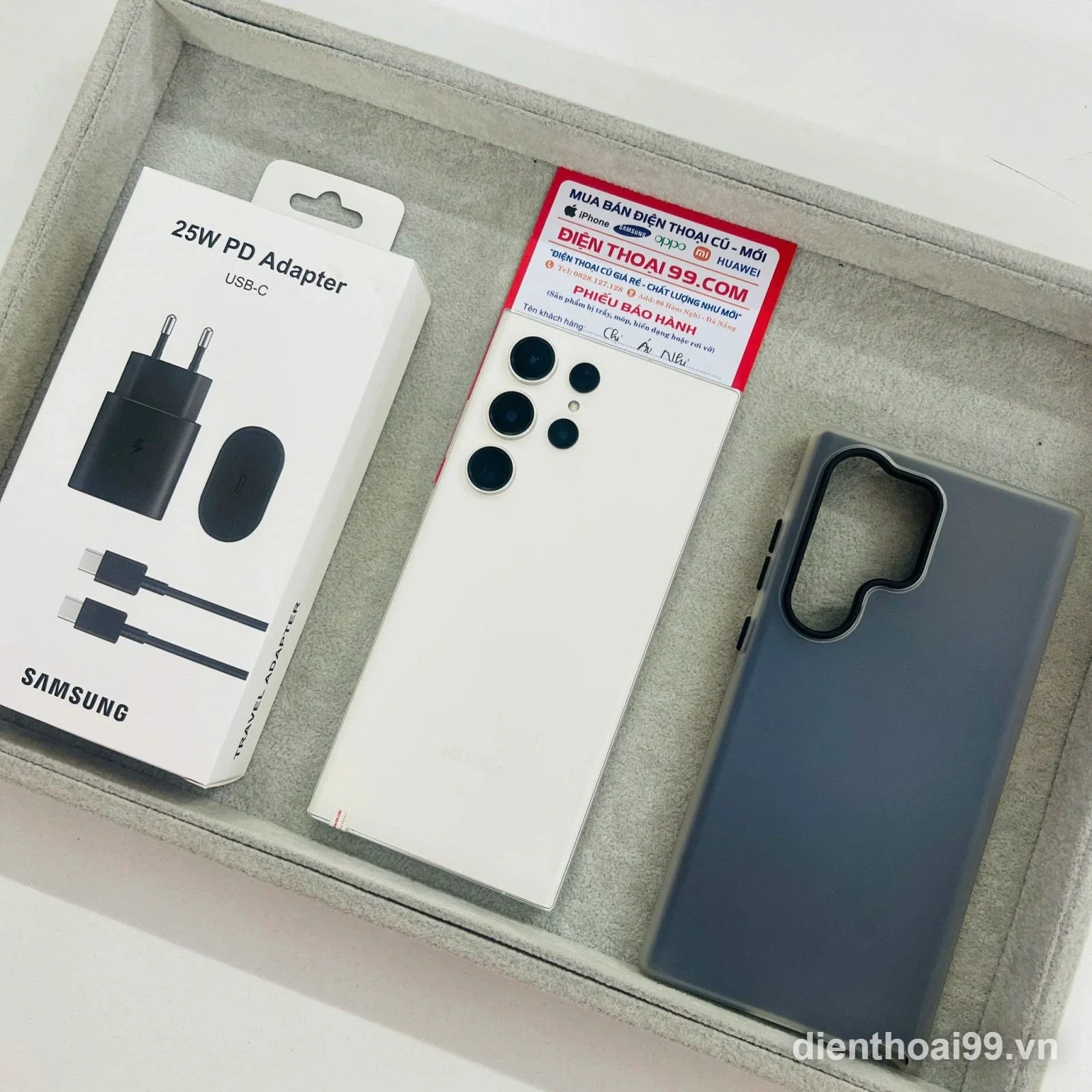 Samsung Galaxy S24 Ultra màu trắng chính hãng kèm phụ kiện