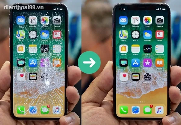 Dịch vụ thay màn hình iPhone X bị vỡ lấy ngay tại Điện Thoại 99 Đà Nẵng