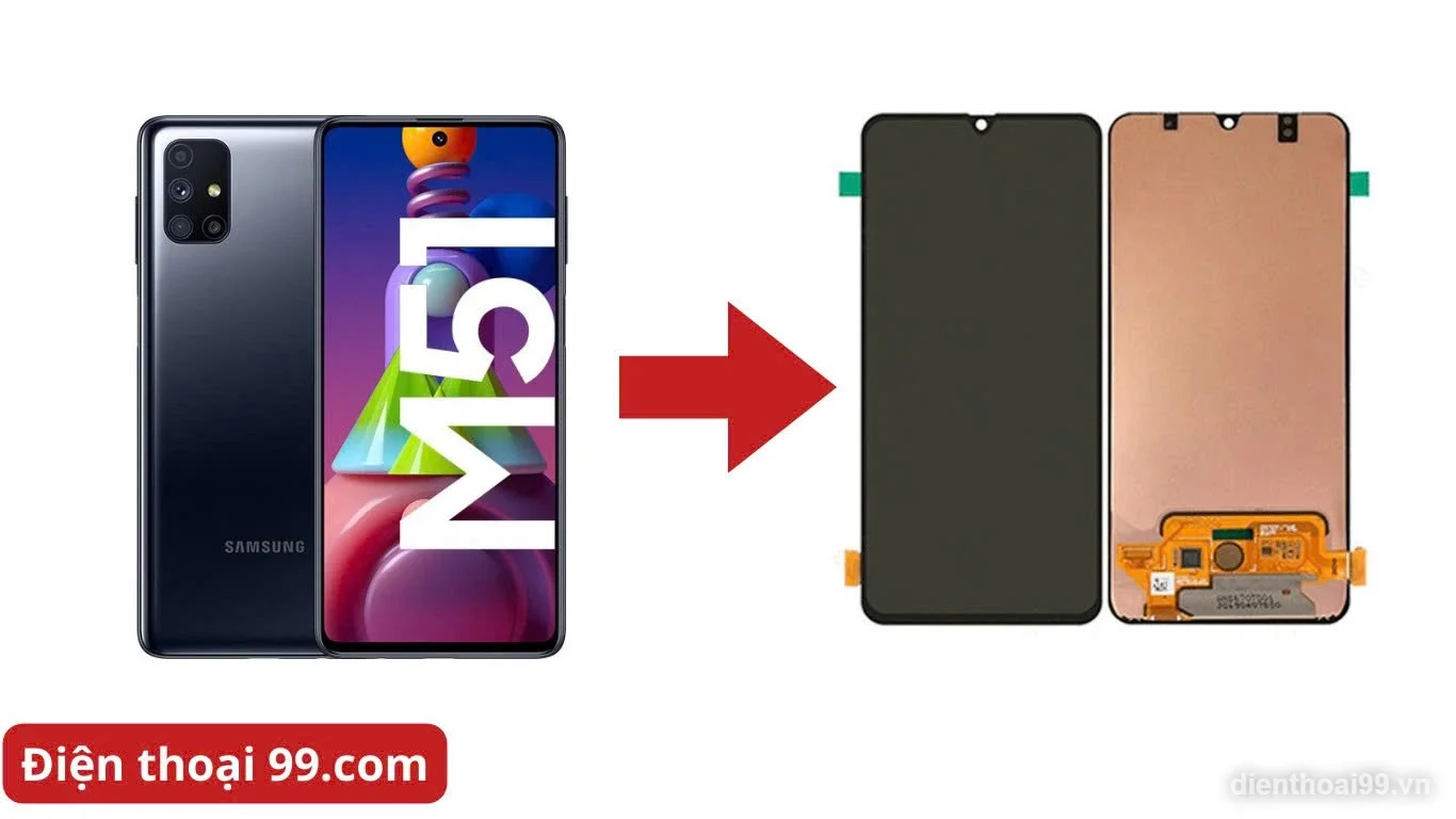 Thay màn hình Samsung Galaxy M51 chính hãng lấy ngay tại Điện Thoại 99 Đà Nẵng
