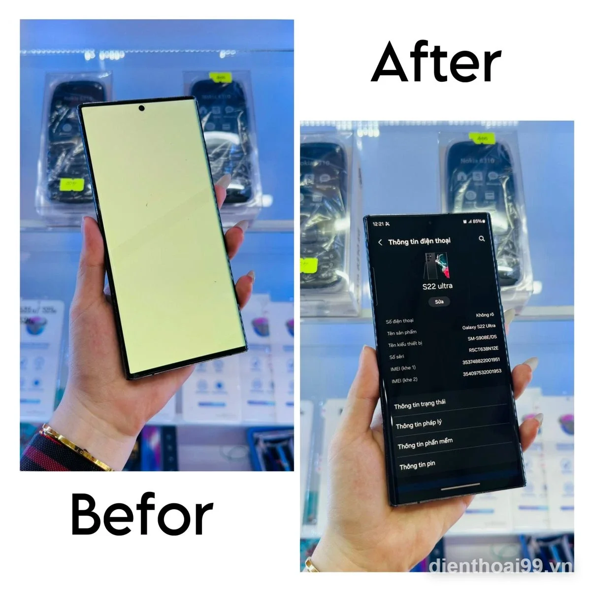 Thay màn hình Samsung Galaxy S22 Ultra lấy ngay tại Điện Thoại 99 Đà Nẵng